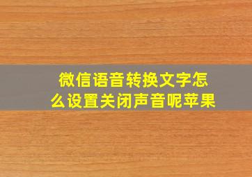 微信语音转换文字怎么设置关闭声音呢苹果