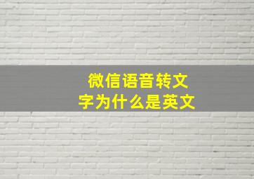 微信语音转文字为什么是英文