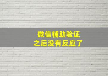 微信辅助验证之后没有反应了