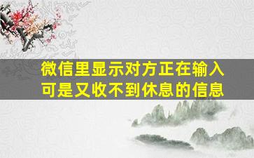 微信里显示对方正在输入可是又收不到休息的信息