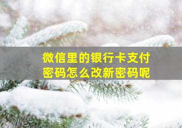 微信里的银行卡支付密码怎么改新密码呢