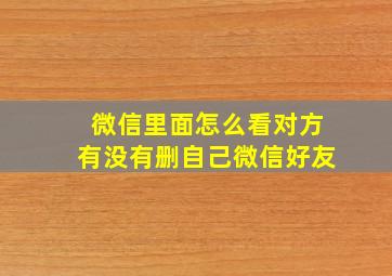 微信里面怎么看对方有没有删自己微信好友