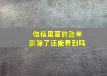 微信里面的账单删除了还能看到吗