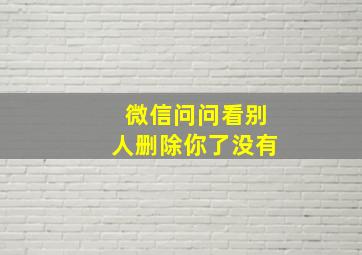 微信问问看别人删除你了没有