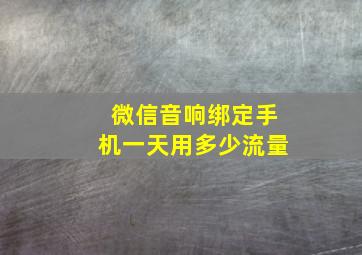 微信音响绑定手机一天用多少流量