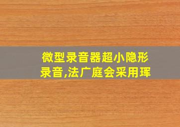 微型录音器超小隐形录音,法广庭会采用珲