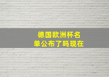 德国欧洲杯名单公布了吗现在