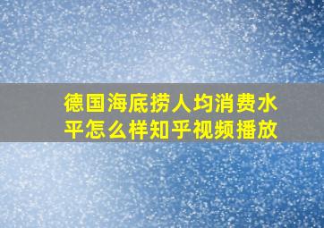 德国海底捞人均消费水平怎么样知乎视频播放