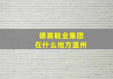 德赛鞋业集团在什么地方温州