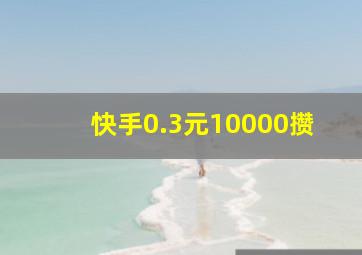 快手0.3元10000攒