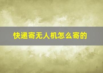 快递寄无人机怎么寄的