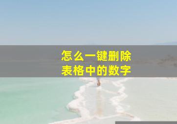 怎么一键删除表格中的数字