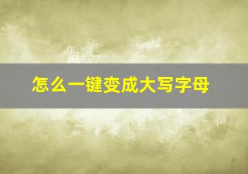 怎么一键变成大写字母