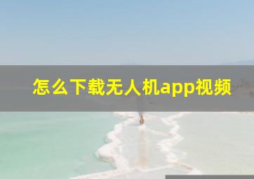 怎么下载无人机app视频