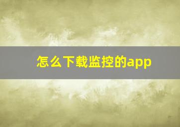 怎么下载监控的app