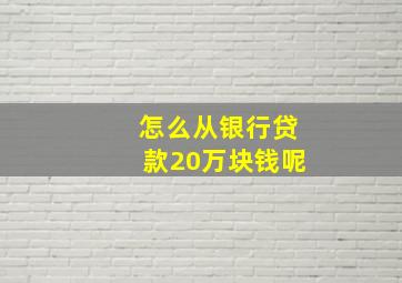 怎么从银行贷款20万块钱呢