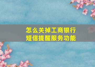 怎么关掉工商银行短信提醒服务功能