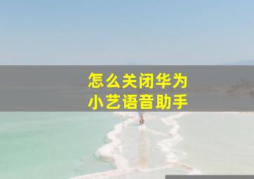 怎么关闭华为小艺语音助手