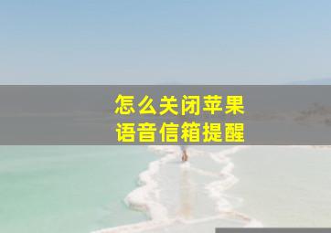 怎么关闭苹果语音信箱提醒