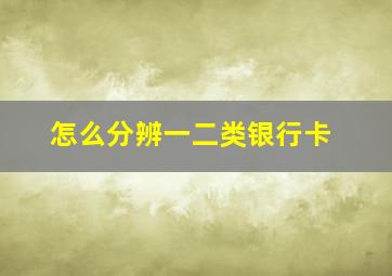 怎么分辨一二类银行卡