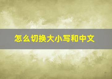 怎么切换大小写和中文