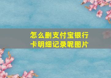 怎么删支付宝银行卡明细记录呢图片