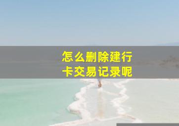 怎么删除建行卡交易记录呢