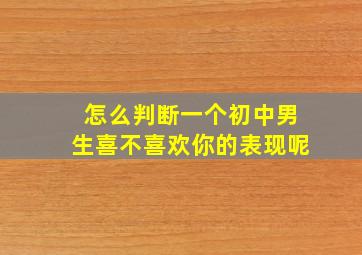 怎么判断一个初中男生喜不喜欢你的表现呢