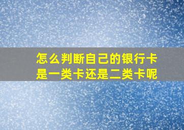 怎么判断自己的银行卡是一类卡还是二类卡呢