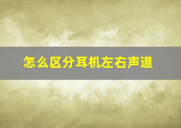 怎么区分耳机左右声道