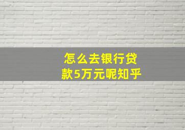 怎么去银行贷款5万元呢知乎