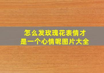 怎么发玫瑰花表情才是一个心情呢图片大全