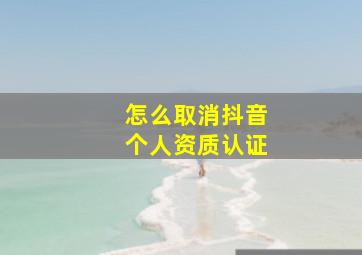 怎么取消抖音个人资质认证