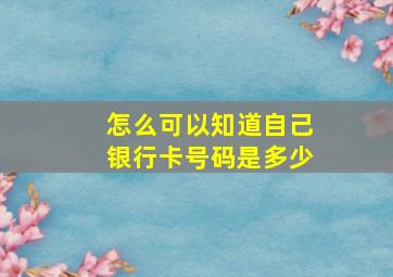 怎么可以知道自己银行卡号码是多少