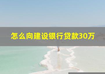 怎么向建设银行贷款30万