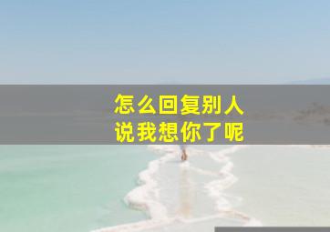 怎么回复别人说我想你了呢