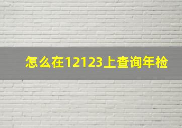 怎么在12123上查询年检