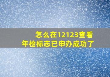 怎么在12123查看年检标志已申办成功了