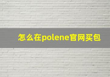 怎么在polene官网买包