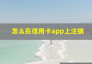 怎么在信用卡app上注销