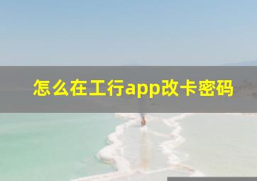 怎么在工行app改卡密码