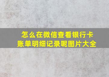 怎么在微信查看银行卡账单明细记录呢图片大全