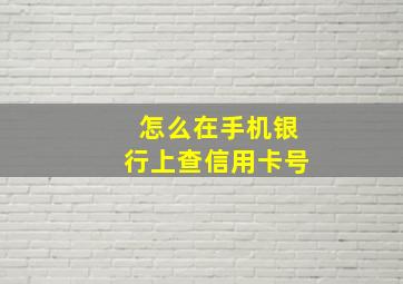 怎么在手机银行上查信用卡号