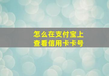 怎么在支付宝上查看信用卡卡号