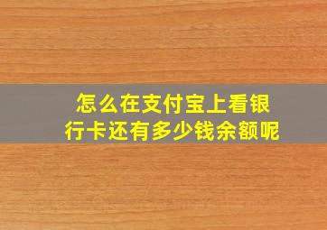 怎么在支付宝上看银行卡还有多少钱余额呢