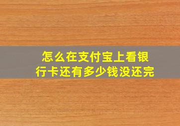 怎么在支付宝上看银行卡还有多少钱没还完