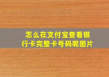 怎么在支付宝查看银行卡完整卡号码呢图片