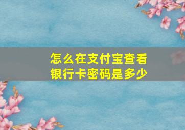 怎么在支付宝查看银行卡密码是多少