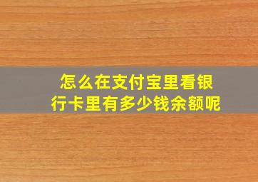 怎么在支付宝里看银行卡里有多少钱余额呢