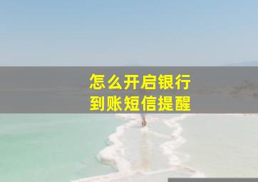 怎么开启银行到账短信提醒